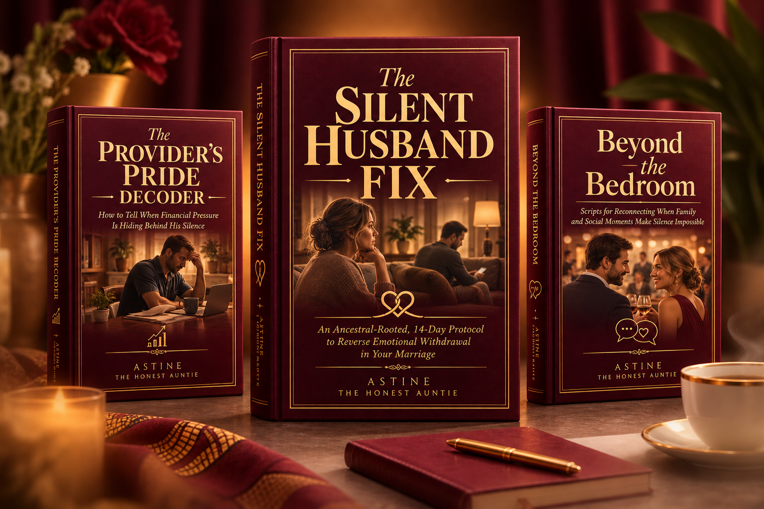 The Silent Husband Fix with its two bonus guides, The Provider's Pride Decoder and Beyond the Bedroom, by Astine
